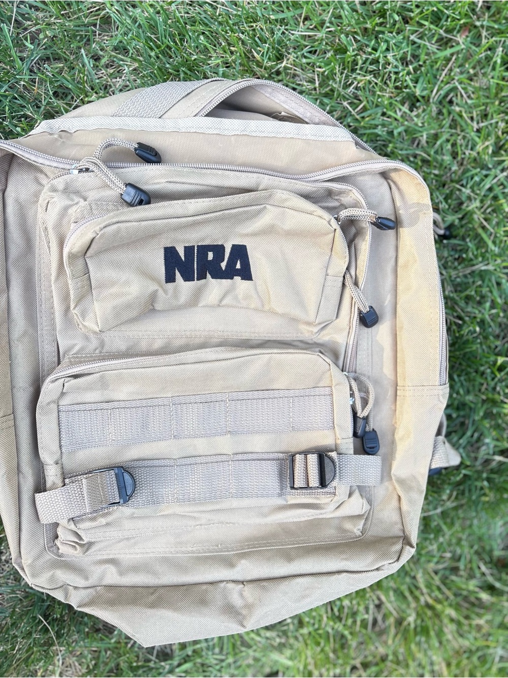 NEW NRA Tactical Backpack in Tan NEVER USED lots of pockets